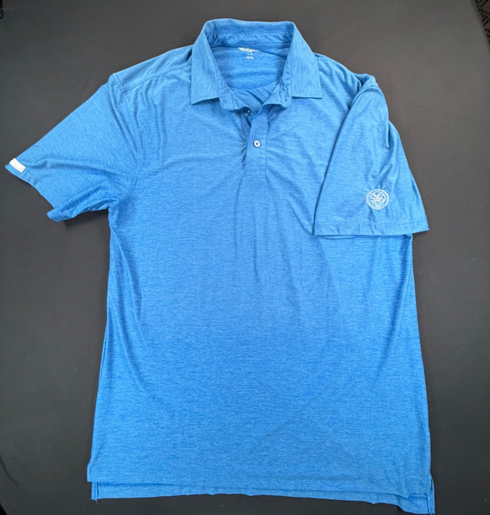 Santa Ana Country Club Short Sleeve Polo Shirt by Straight Down in Blue (Men L)